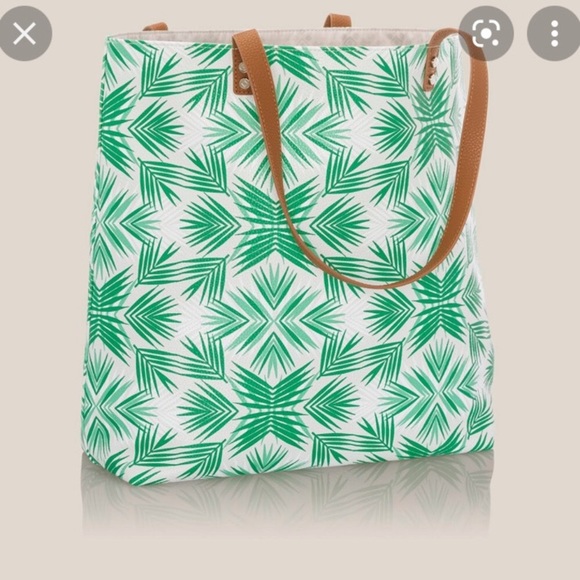 thirty-one Bags Thirty One Around Town Tote Deco Palm Pebble